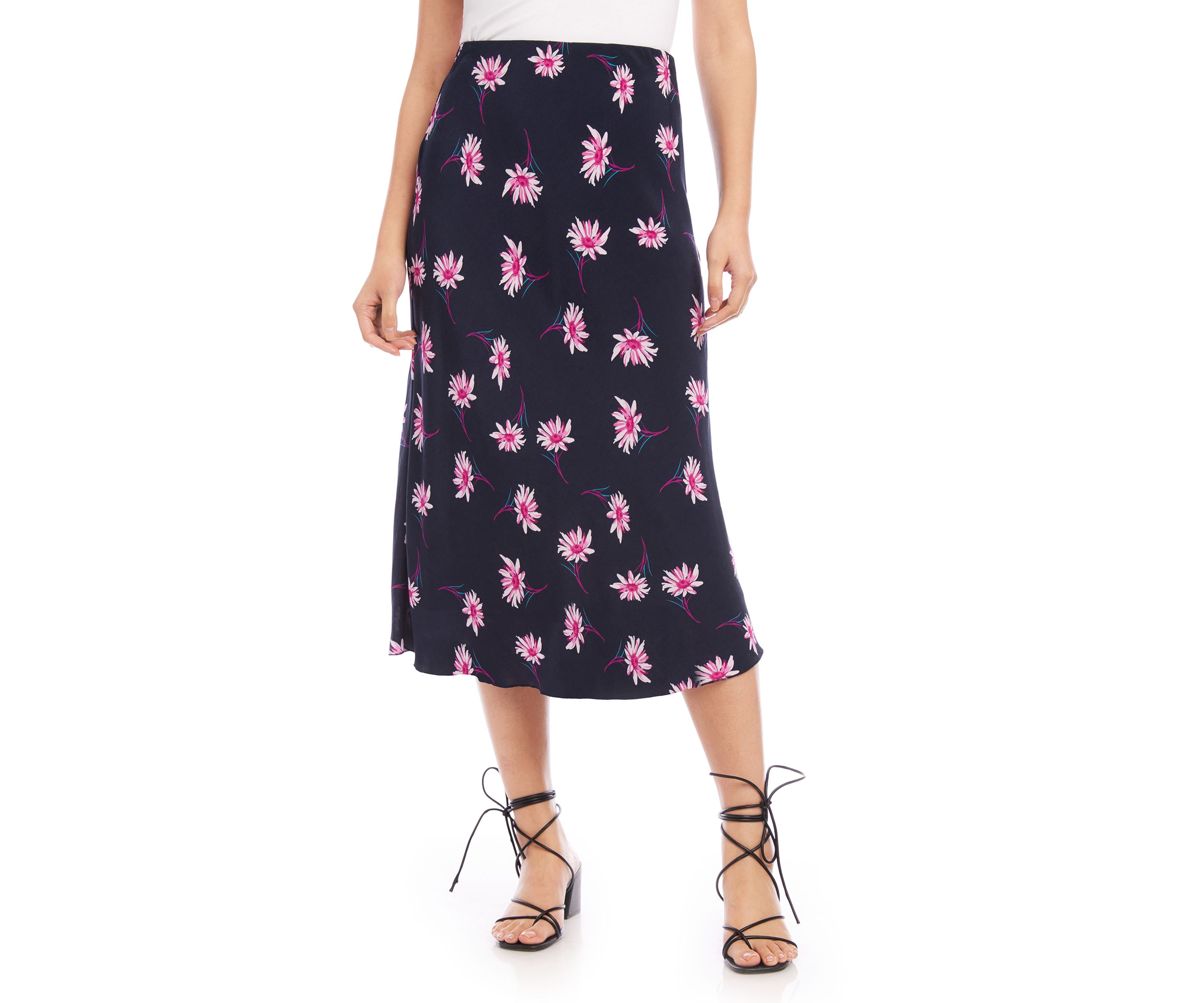 Womens Bias Cut Midi Skirt
