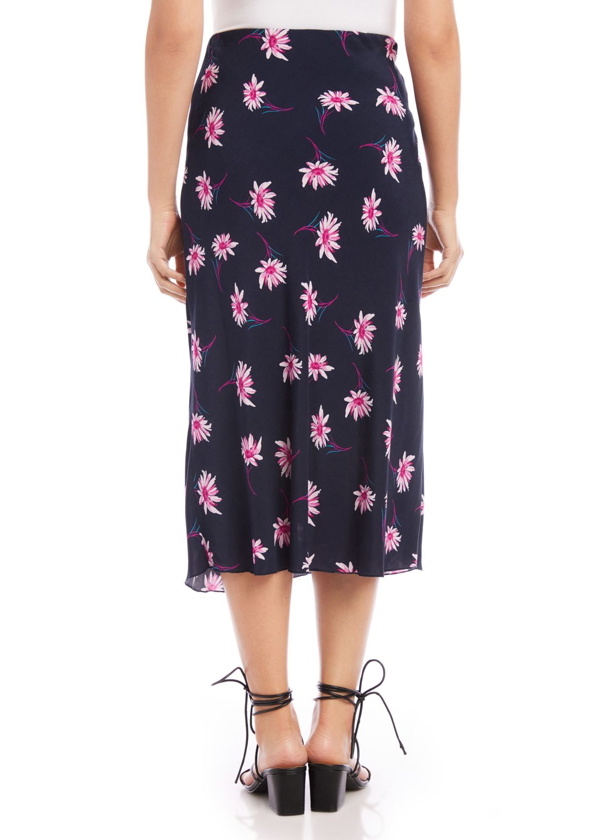 Womens Bias Cut Midi Skirt