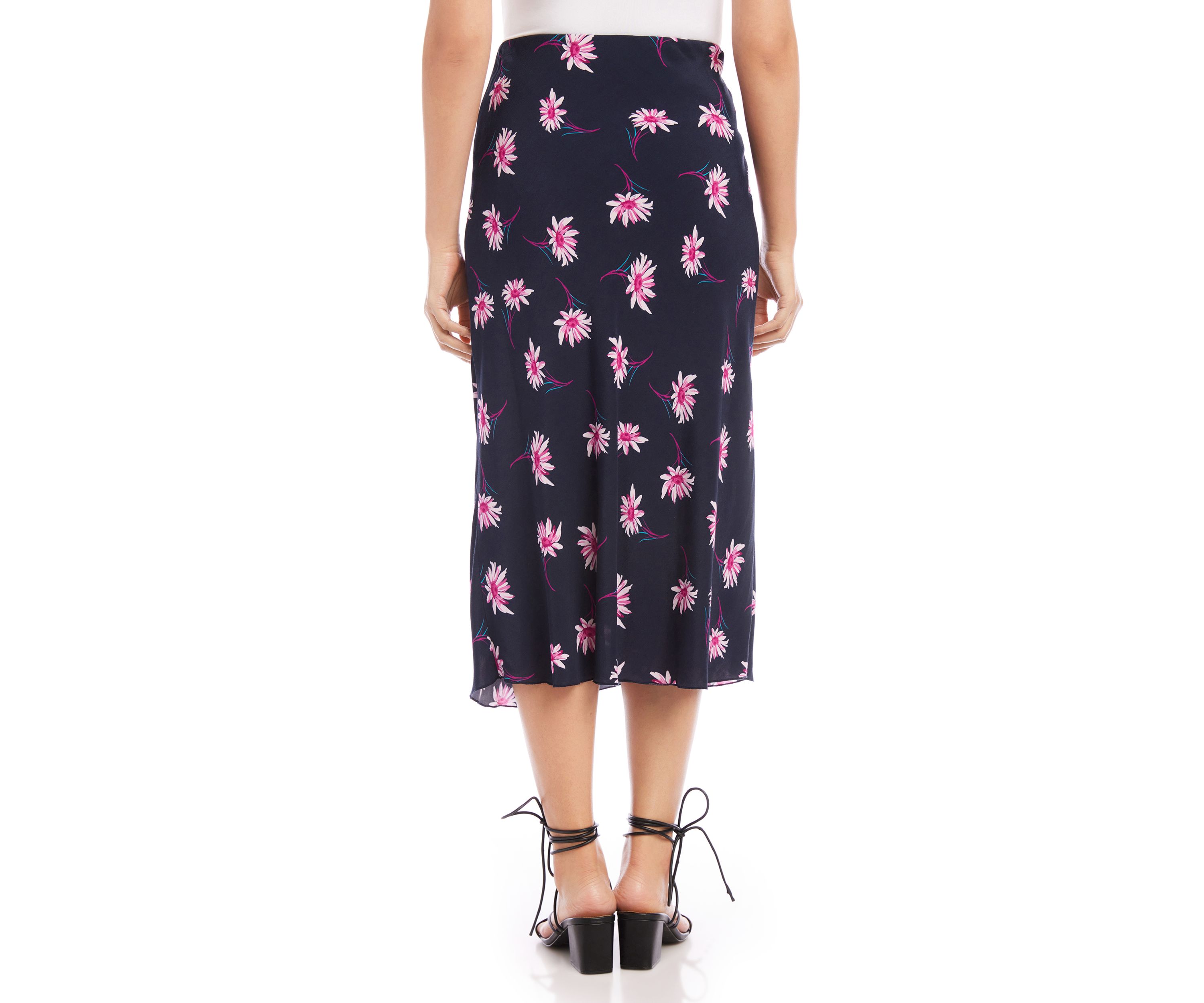 Womens Bias Cut Midi Skirt
