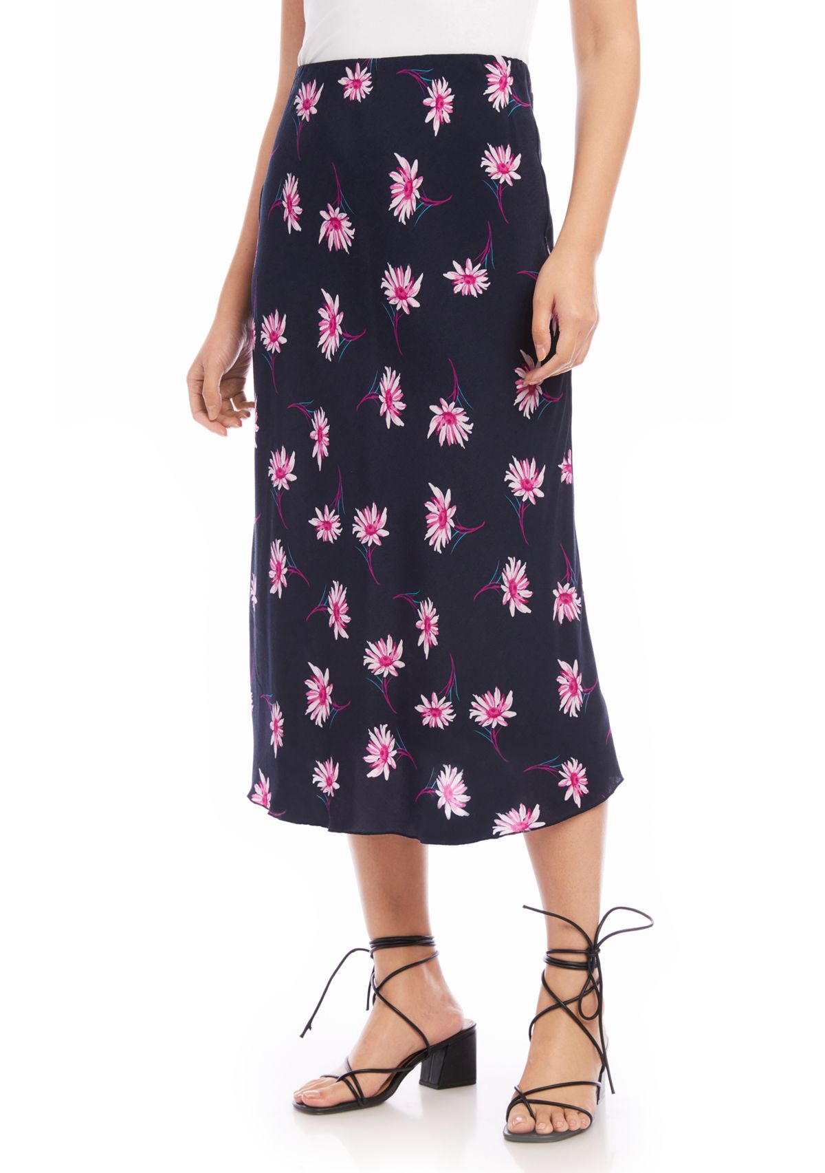 Womens Bias Cut Midi Skirt