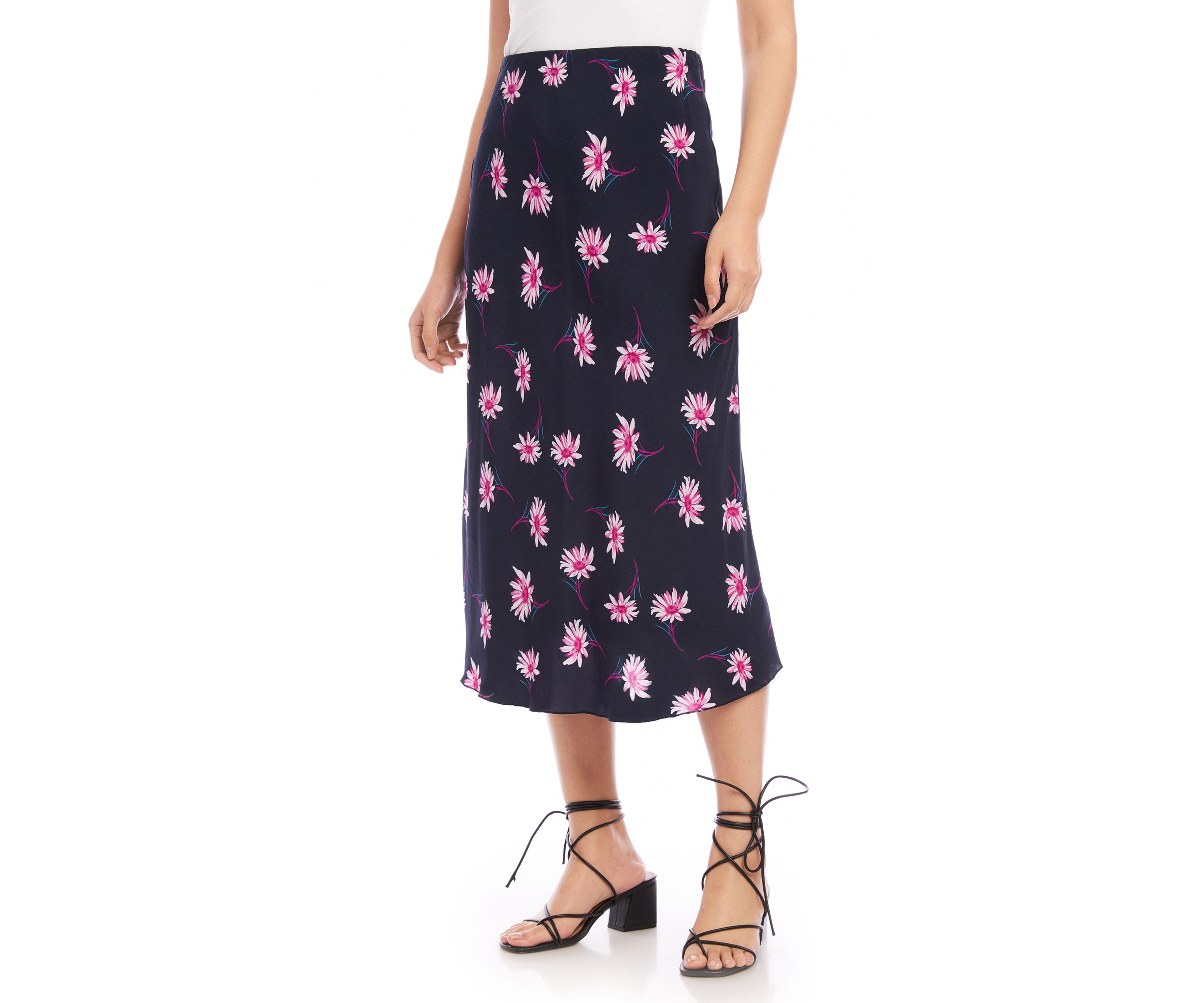 Womens Bias Cut Midi Skirt