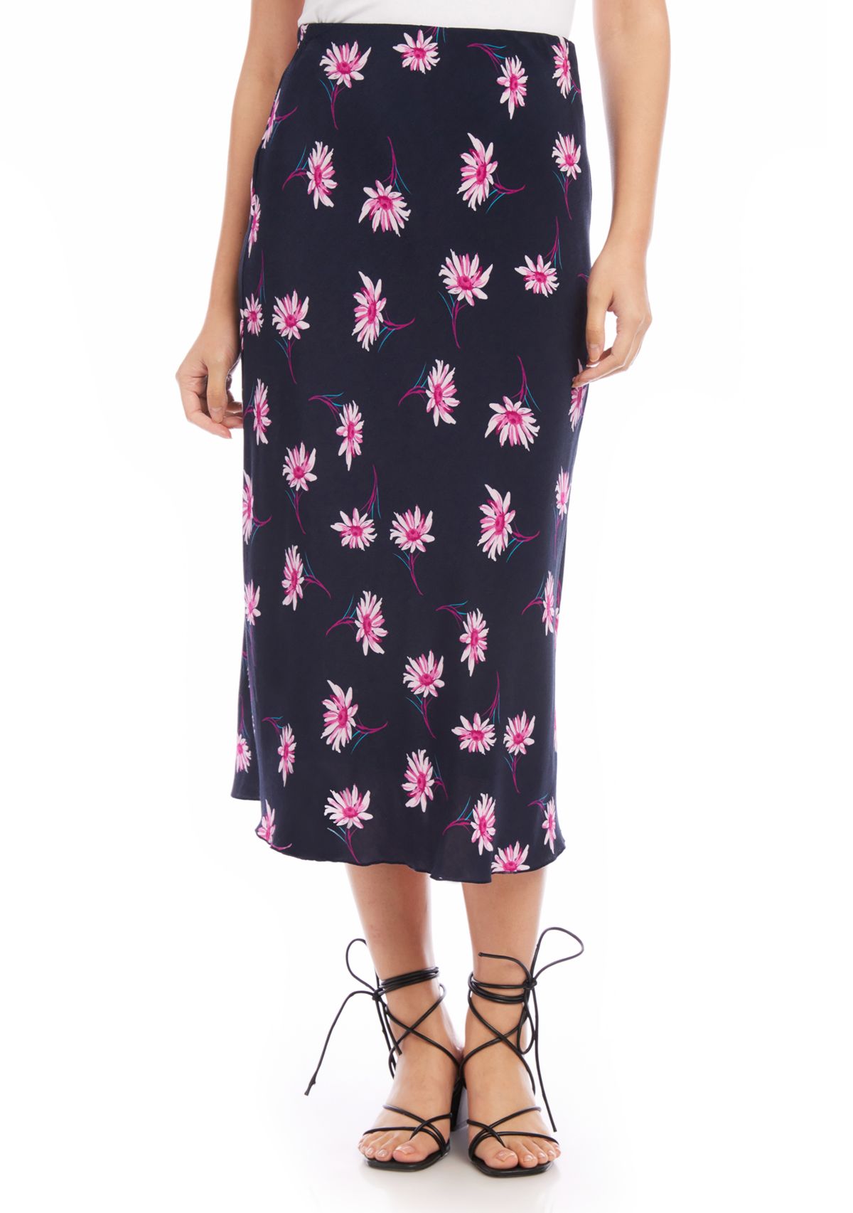 Womens Bias Cut Midi Skirt