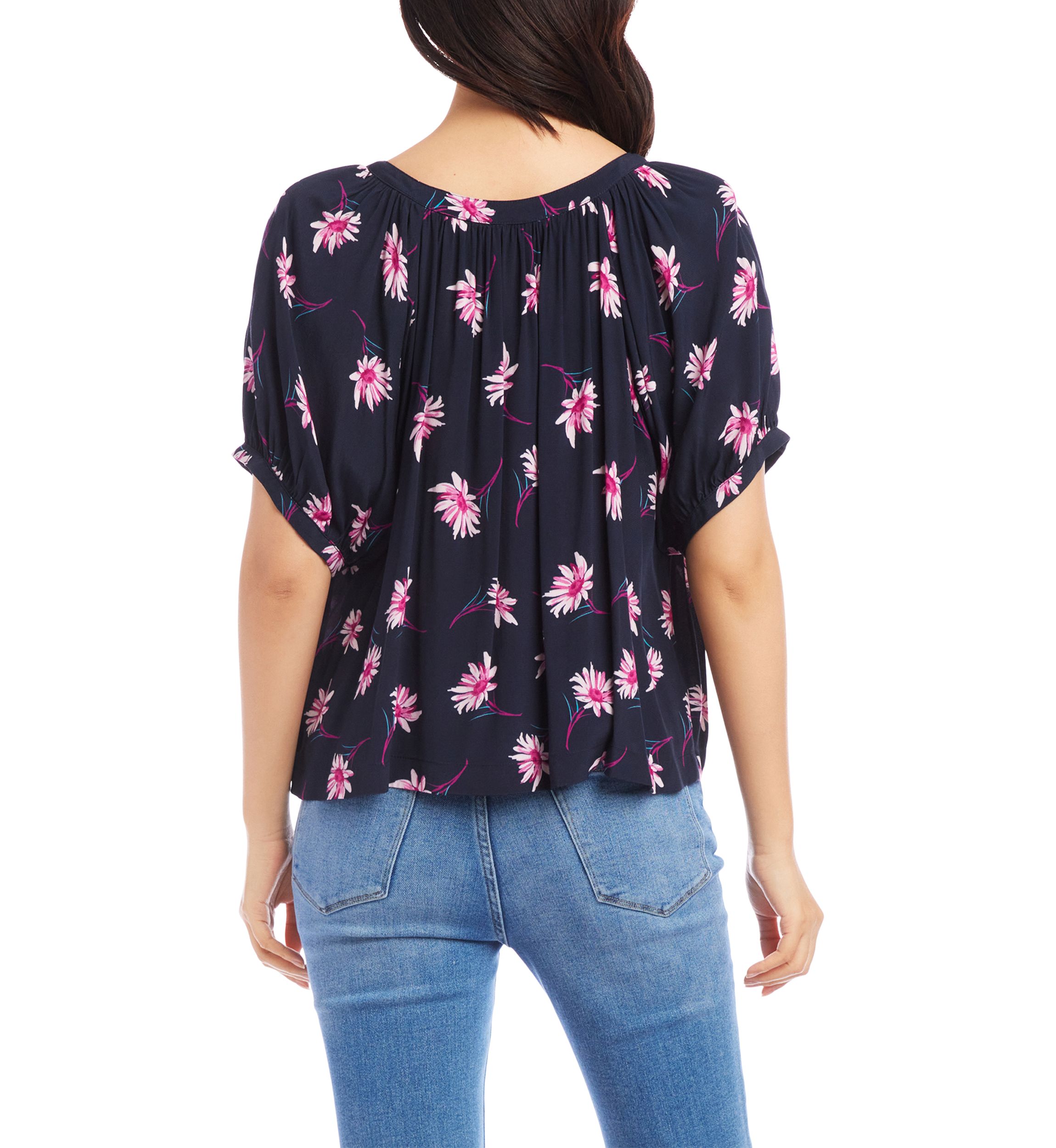 Womens Short Sleeve Peasant Top