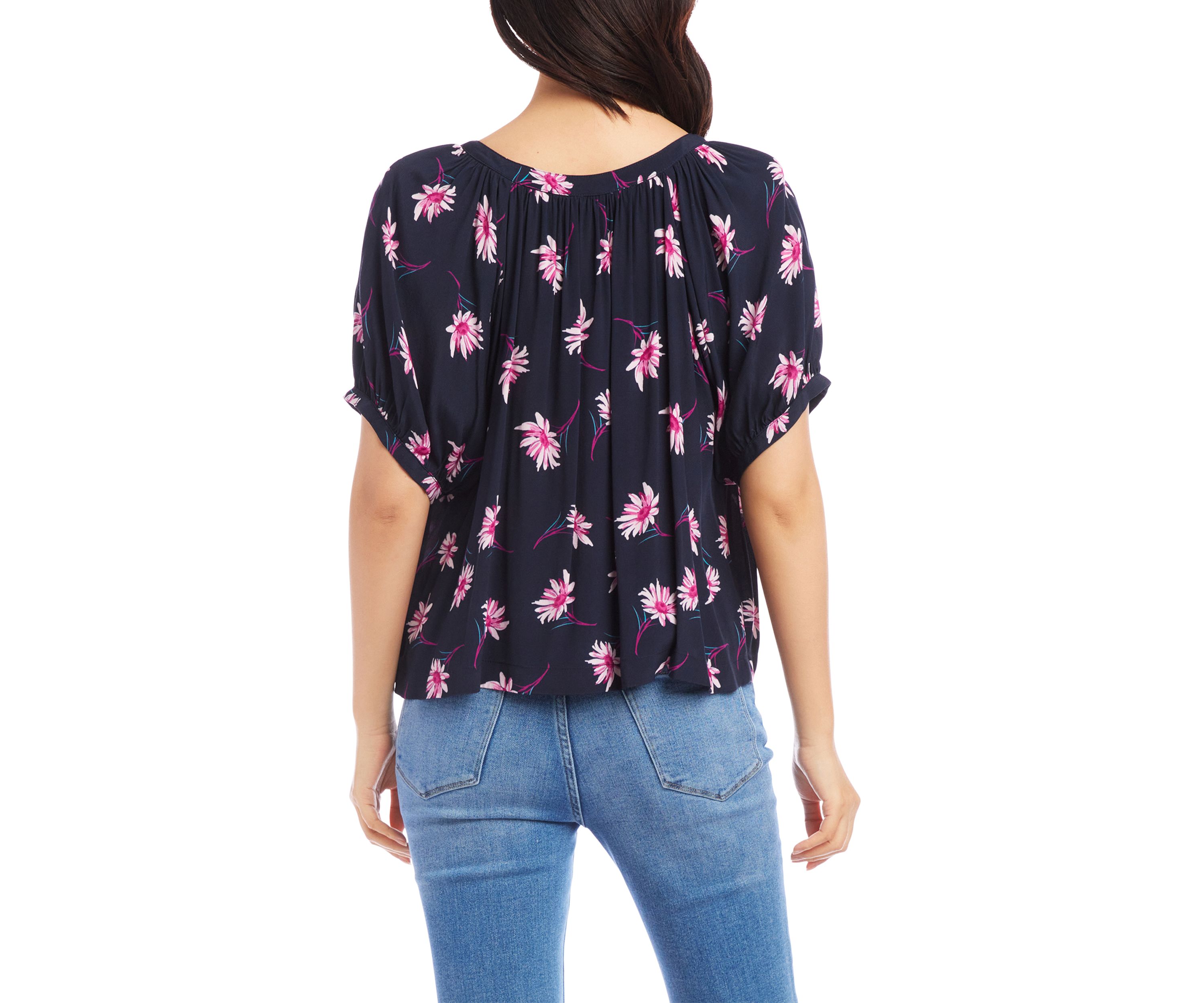 Womens Short Sleeve Peasant Top