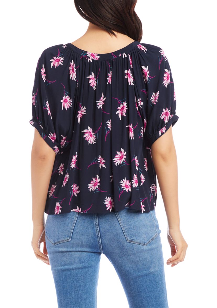 Womens Short Sleeve Peasant Top
