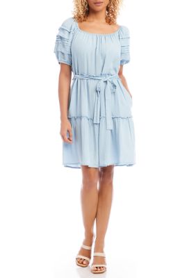 Women's Chambray Tiered Dress