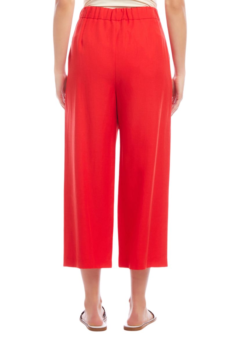 Womens Cropped Pleated Pants
