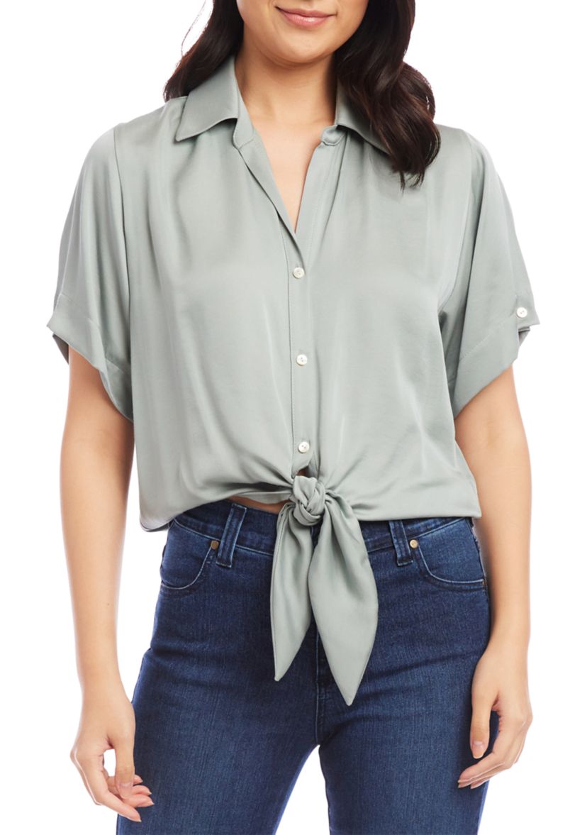Womens Tie Front Top