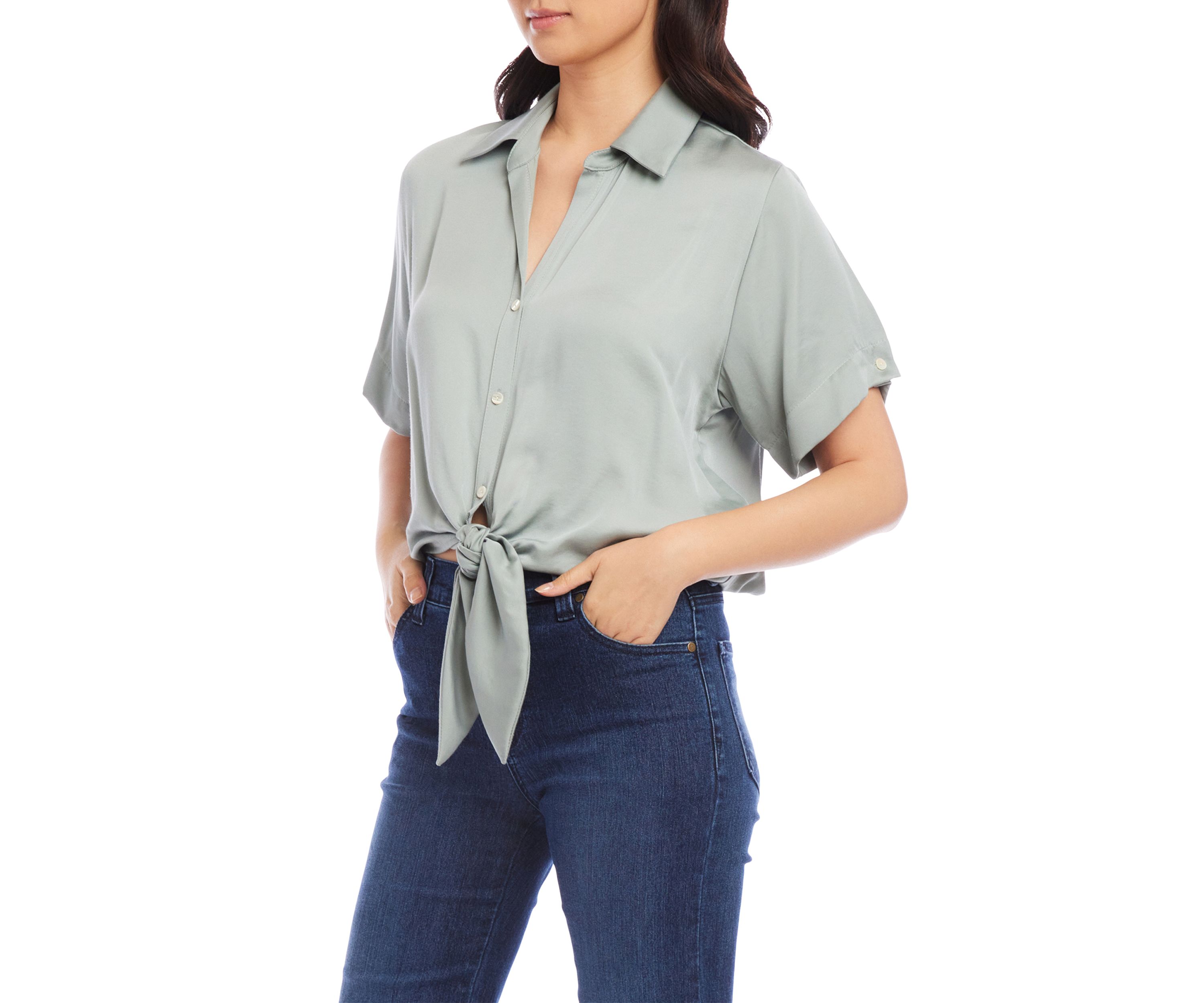 Womens Tie Front Top