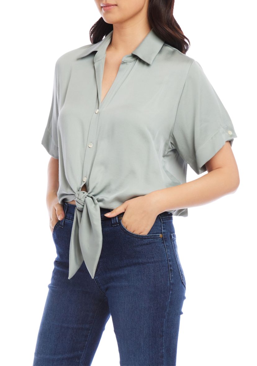 Womens Tie Front Top