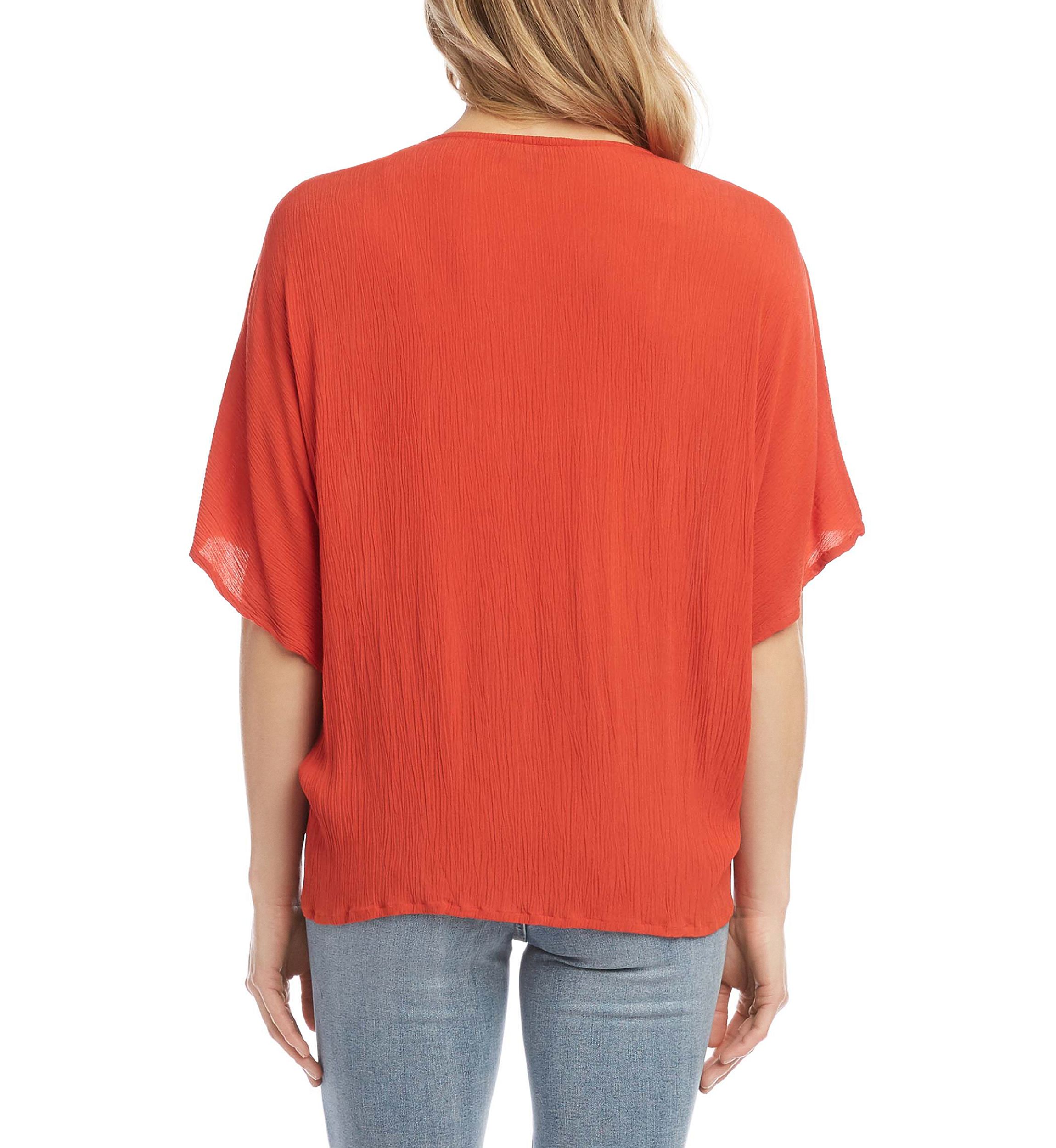 Womens Rattan Buckle Twist Top 