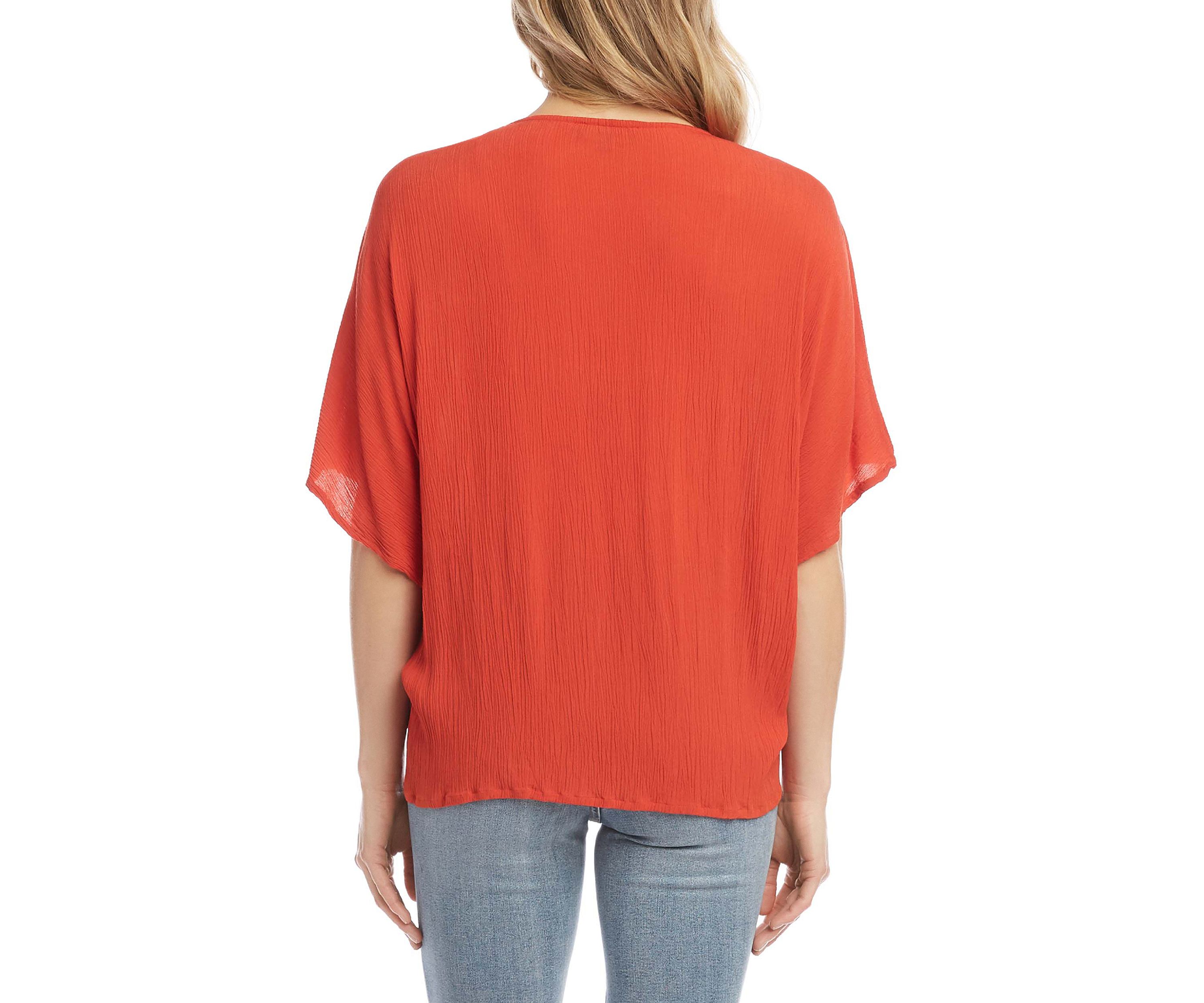 Womens Rattan Buckle Twist Top 