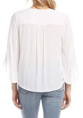 Women's Embroidered Tie-Top