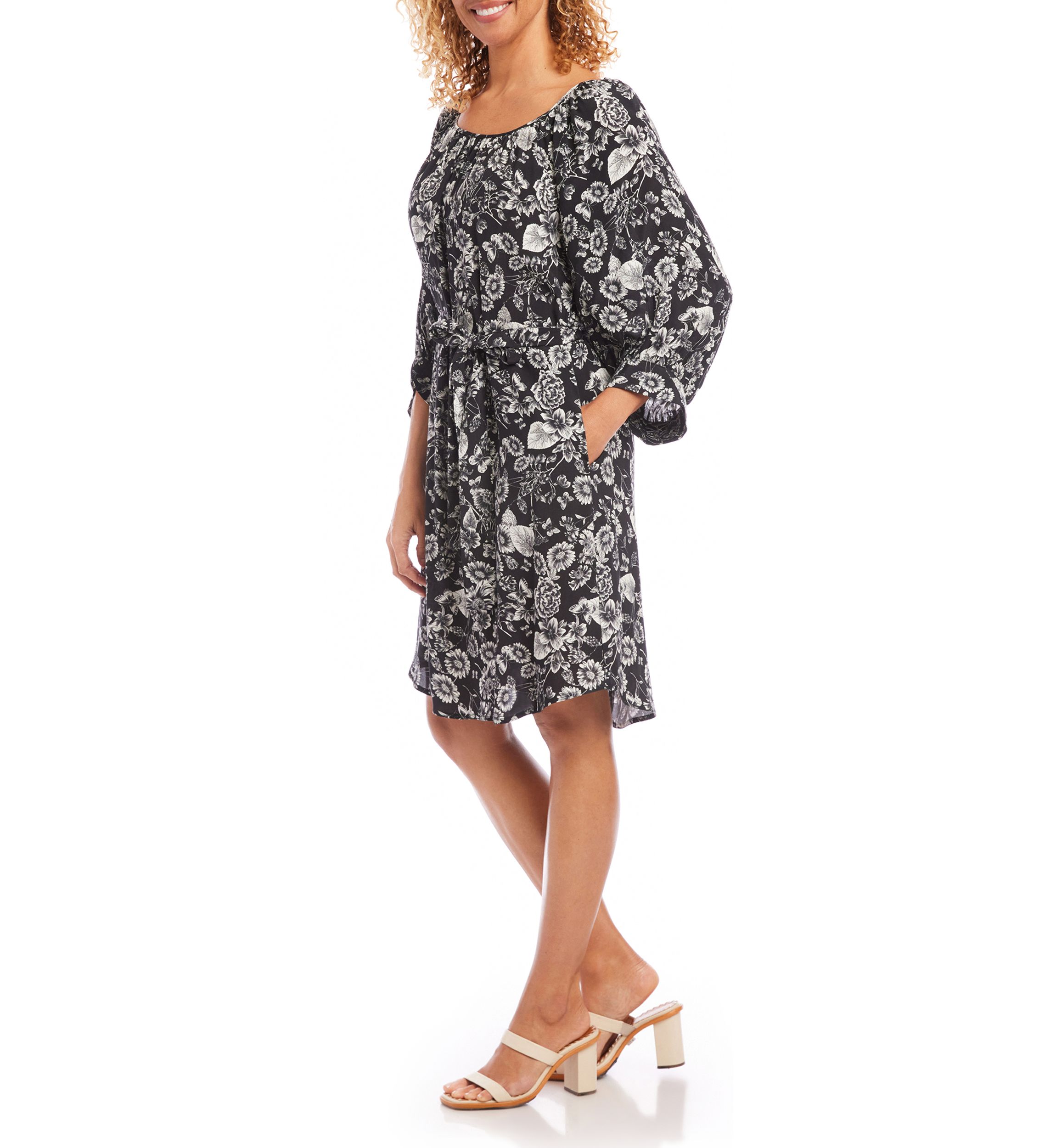 Womens Blouson Sleeve Dress
