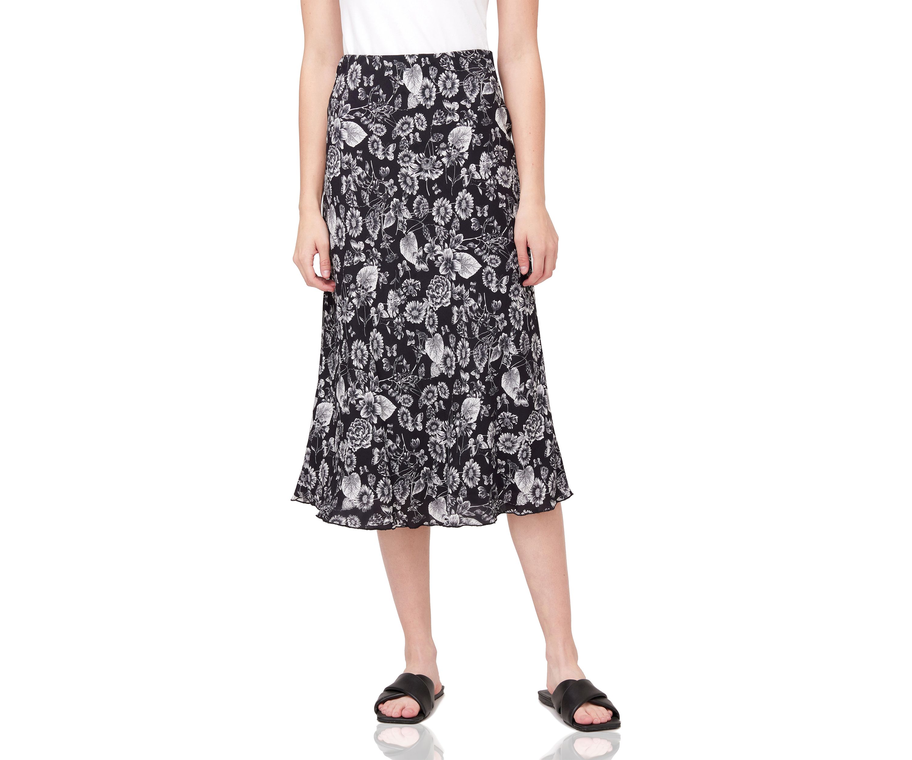 Womens Bias Cut Midi Skirt