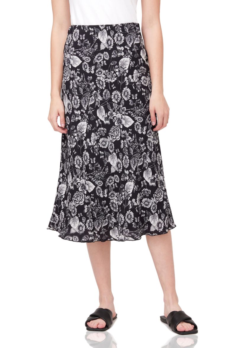 Womens Bias Cut Midi Skirt