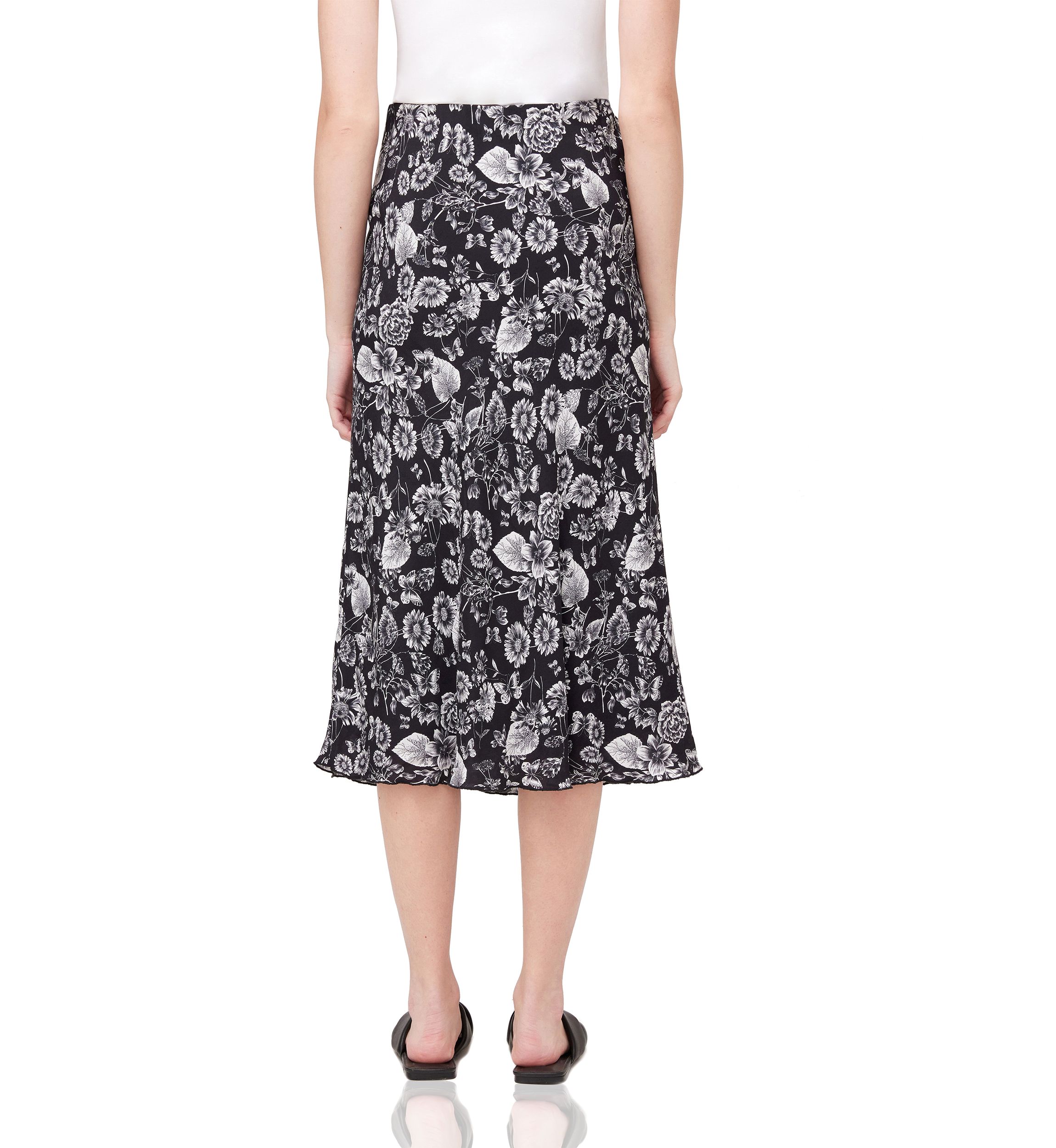 Womens Bias Cut Midi Skirt