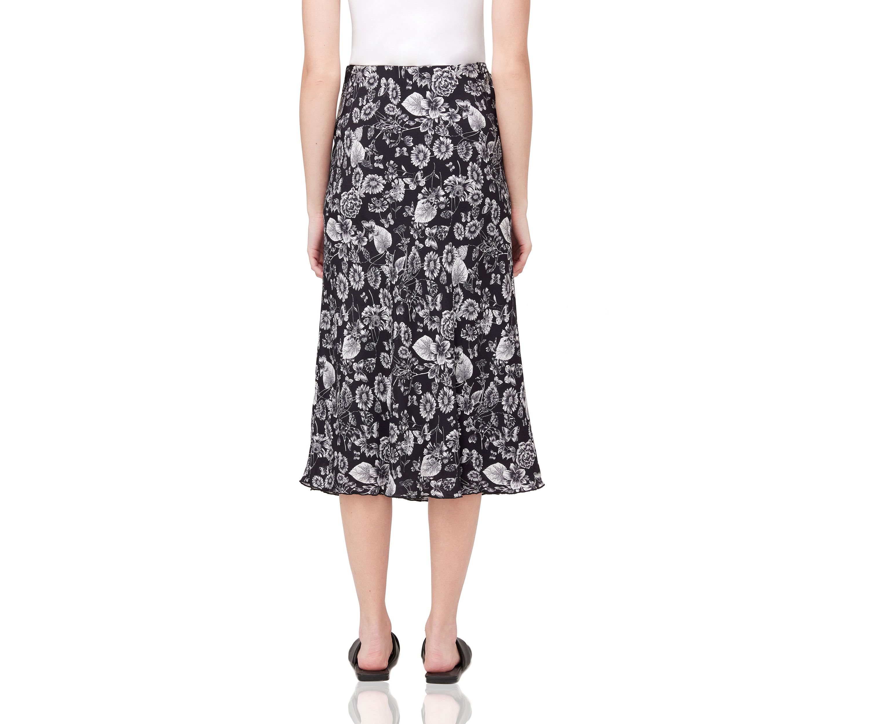 Womens Bias Cut Midi Skirt