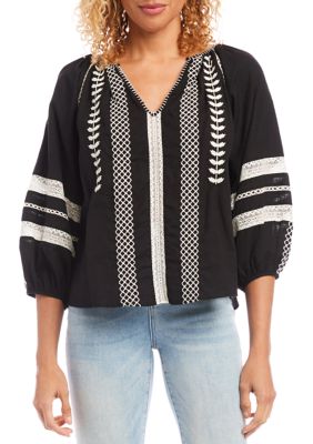 Women's Embroidered Peasant Top