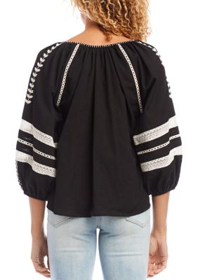 Women's Embroidered Peasant Top