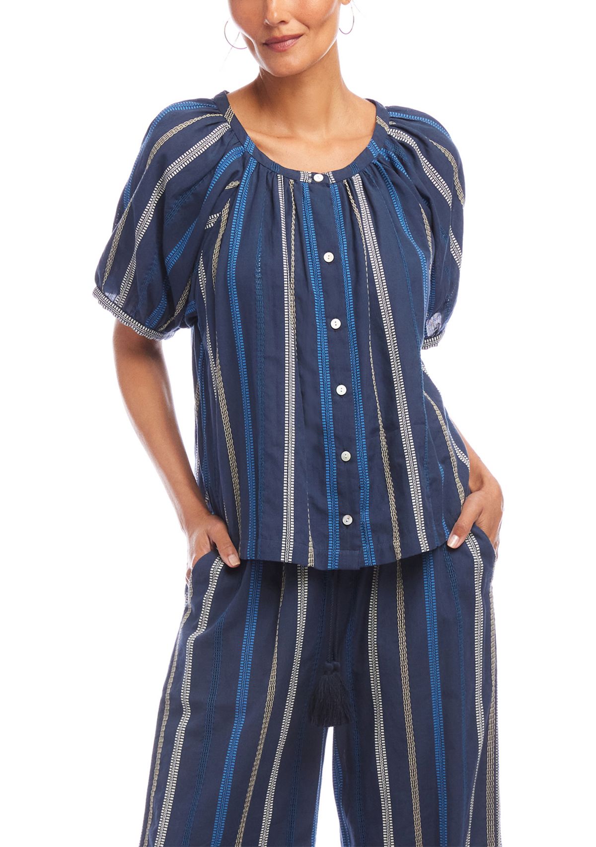 Womens Embroidered Short Sleeve Top