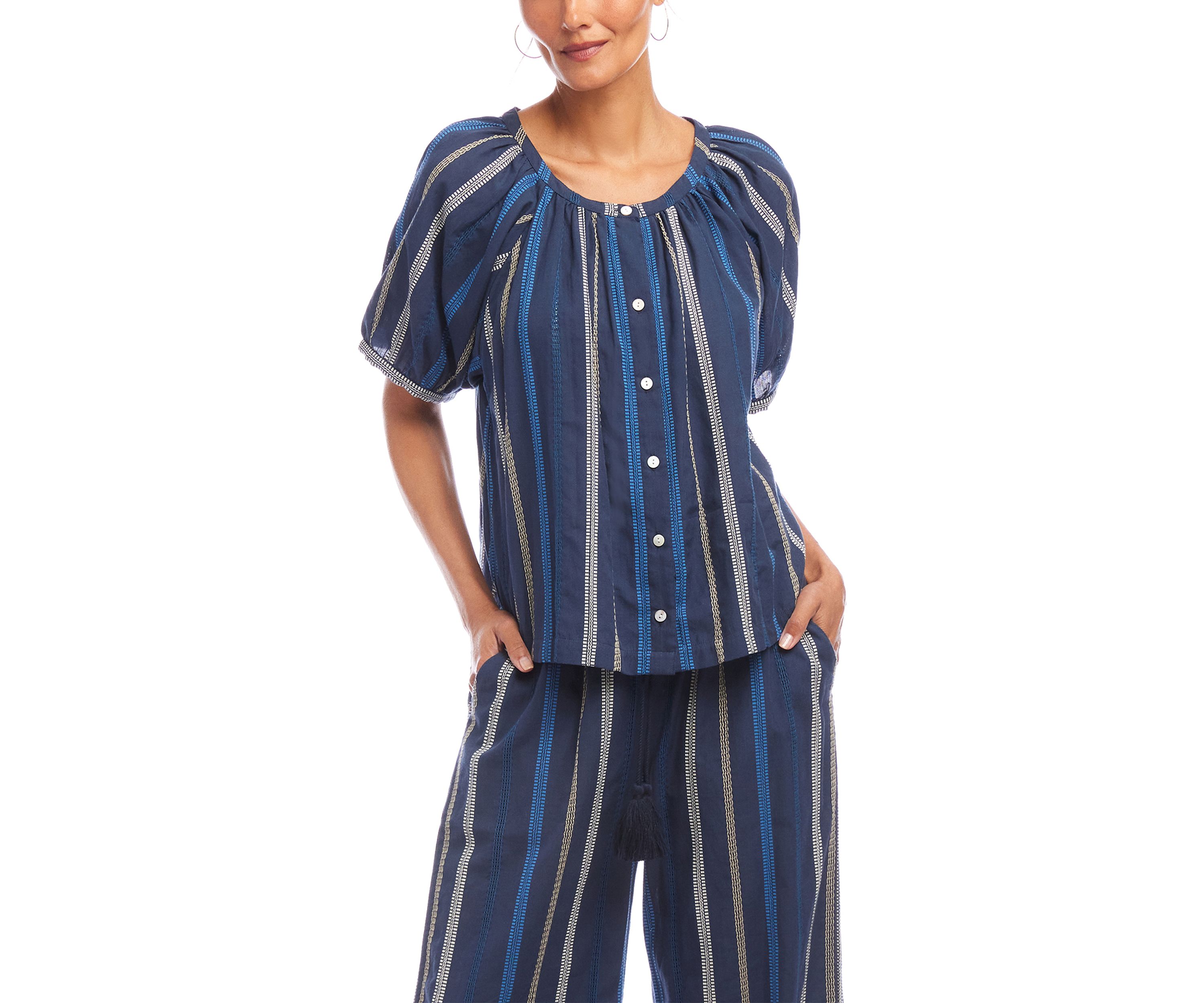 Womens Embroidered Short Sleeve Top