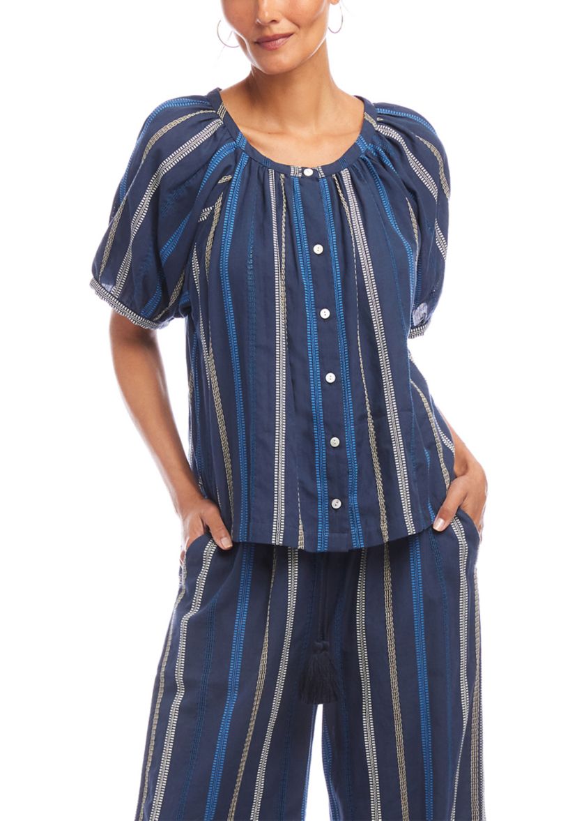 Womens Embroidered Short Sleeve Top