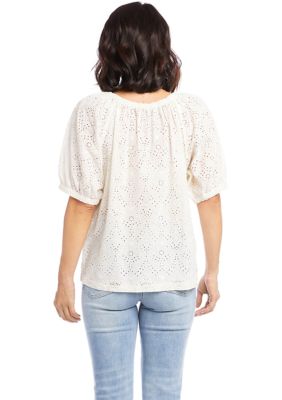 Women's Eyelet Embroidered Top