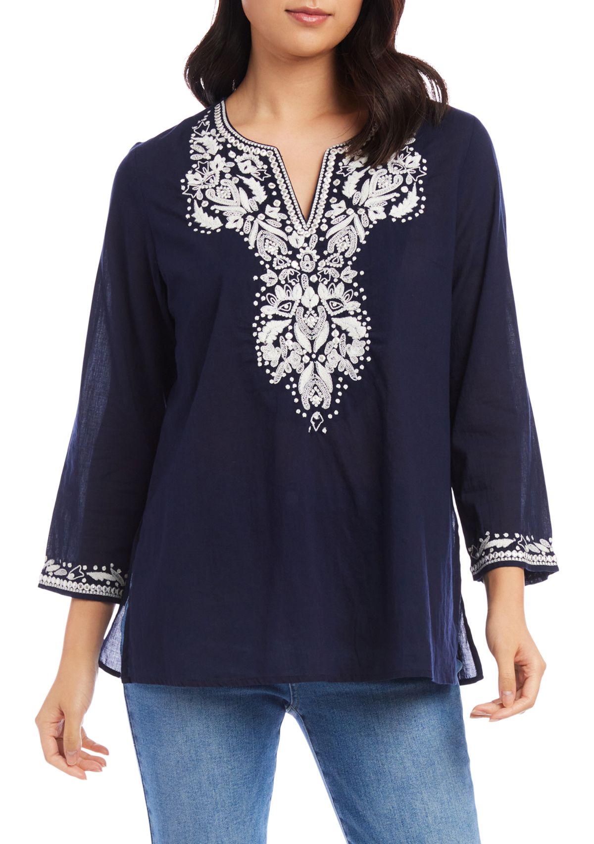 Womens Embroidered Tunic Top