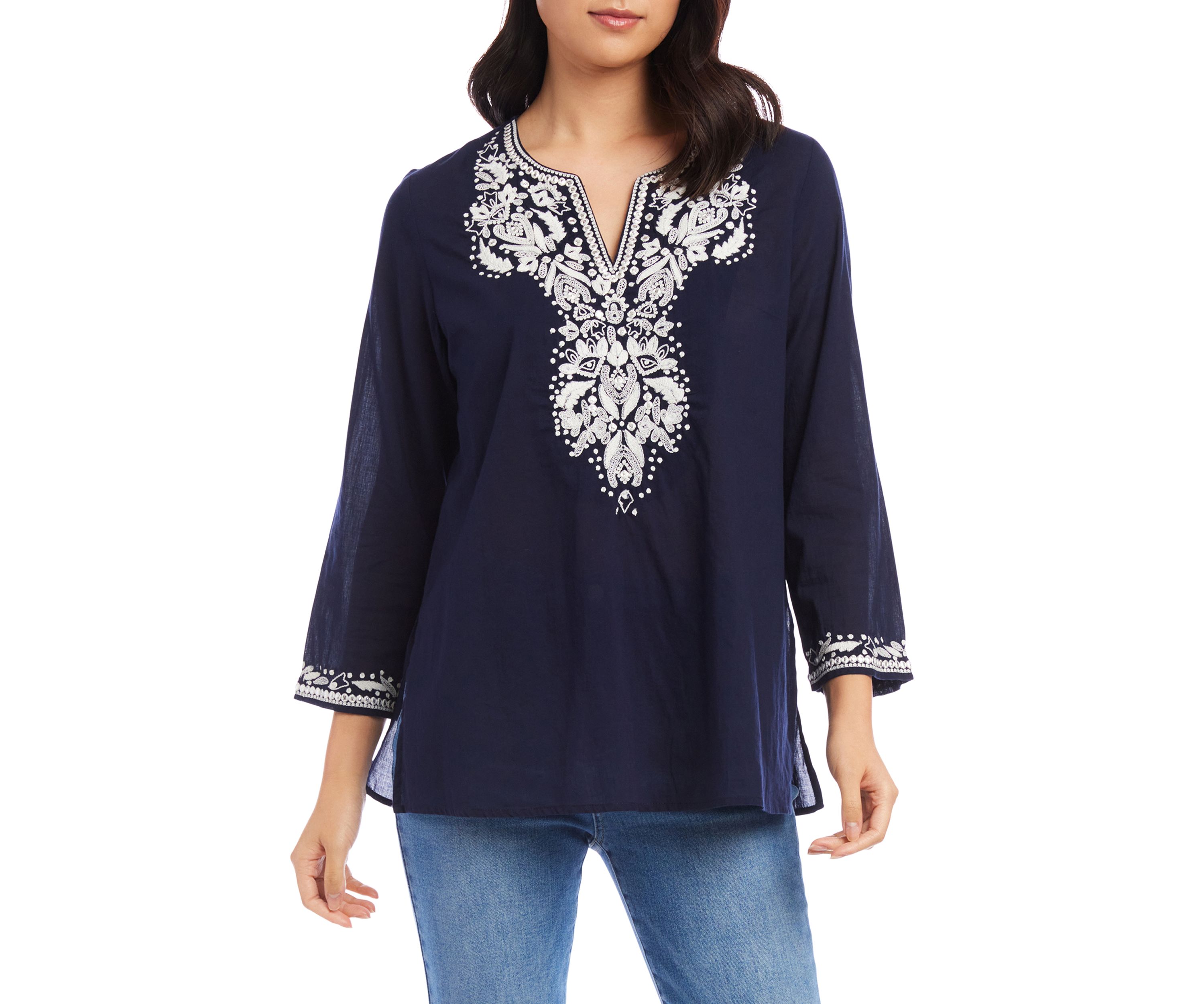 Womens Embroidered Tunic Top