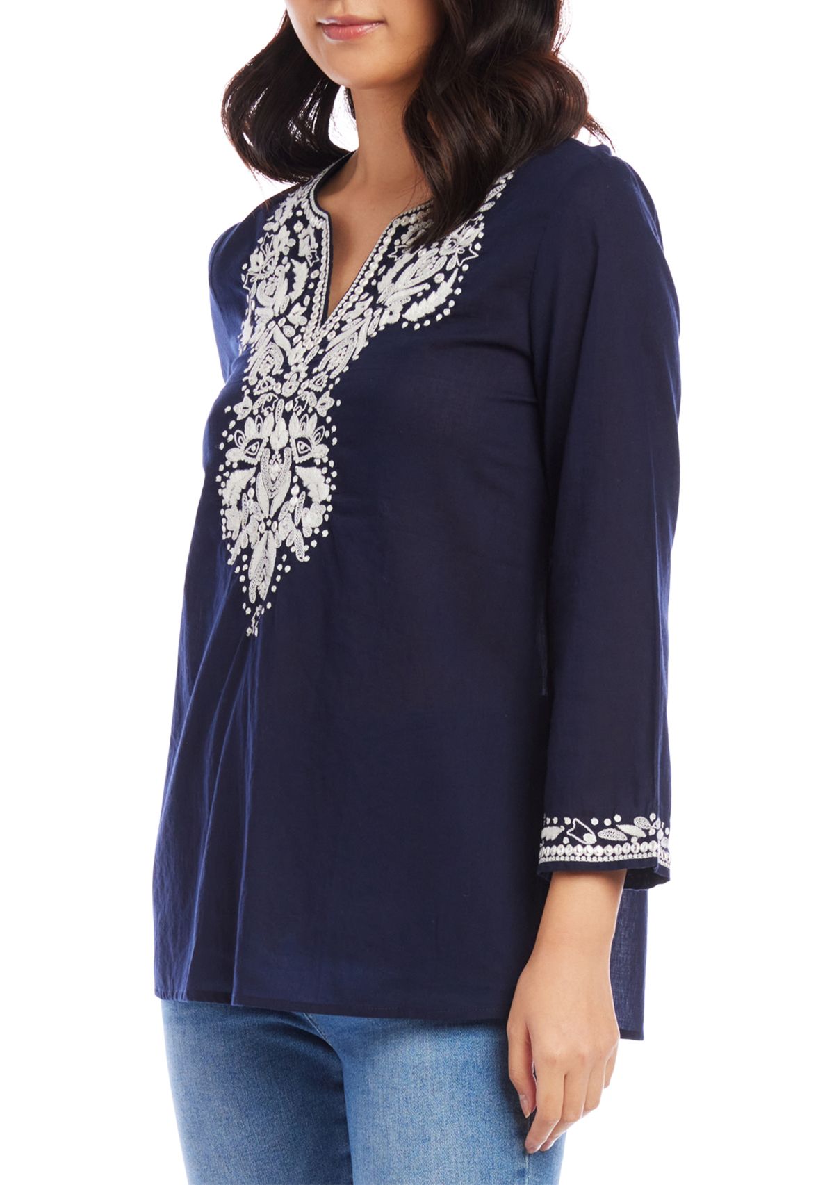 Womens Embroidered Tunic Top