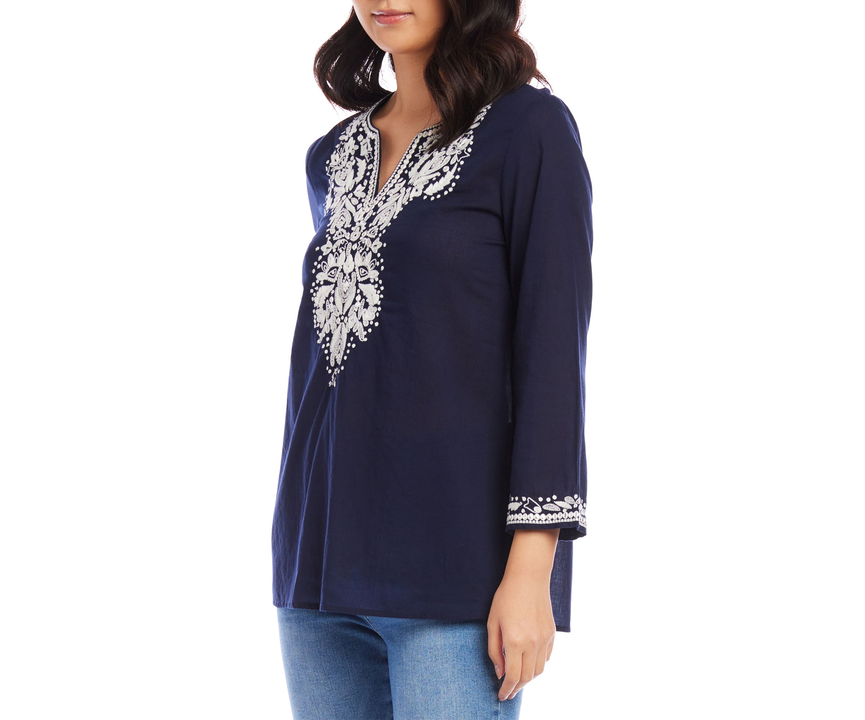 Womens Embroidered Tunic Top