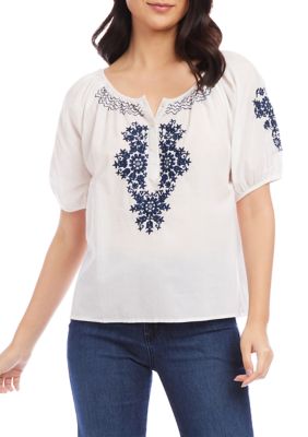 Women's Embroidered Short Sleeve Top