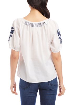 Women's Embroidered Short Sleeve Top