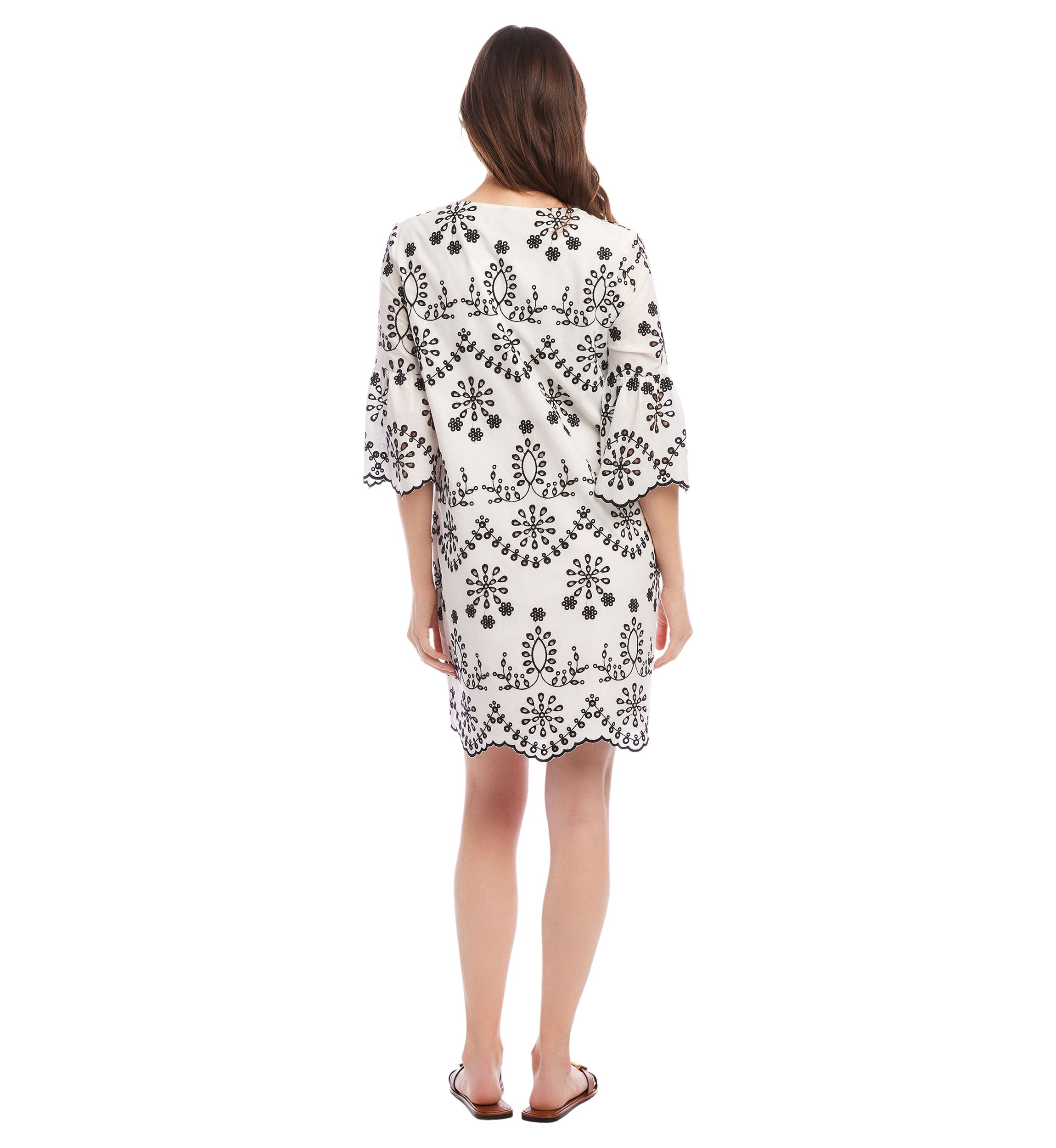 Womens Embroidered Eyelet Dress
