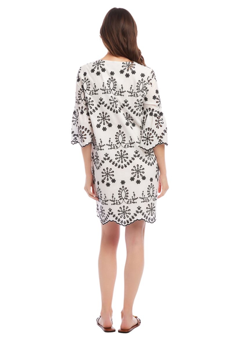 Womens Embroidered Eyelet Dress