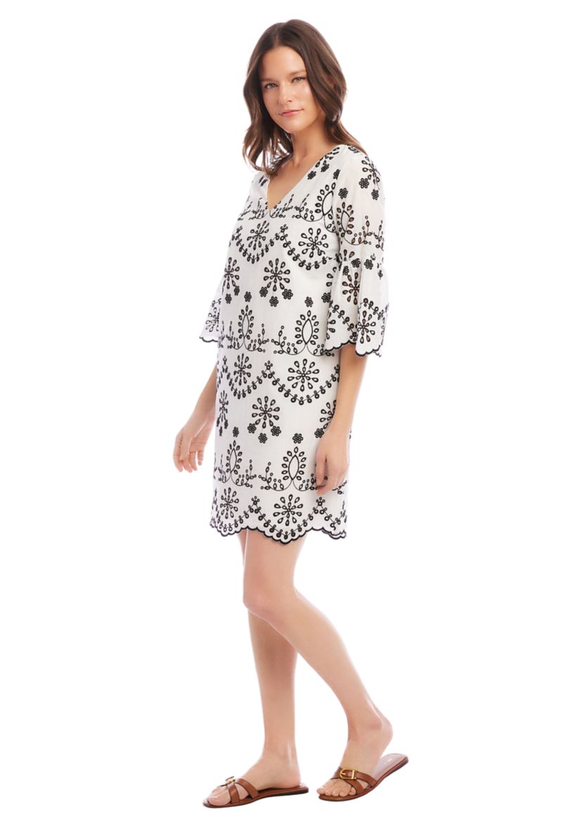 Womens Embroidered Eyelet Dress