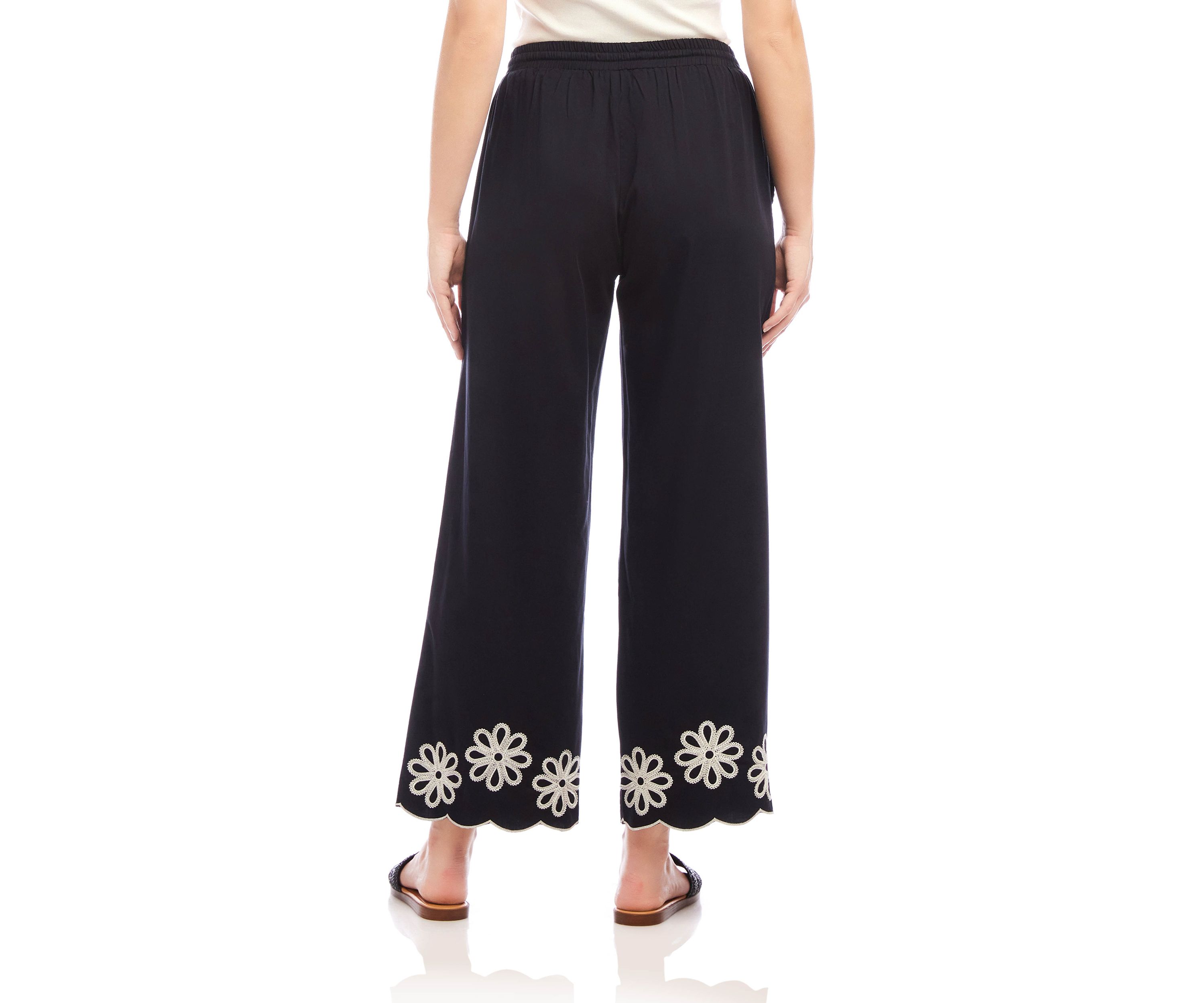 Petite Scallop Drawstring Pants