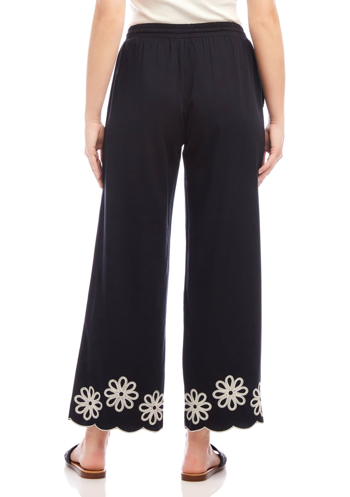Womens Scallop Drawstring Pants