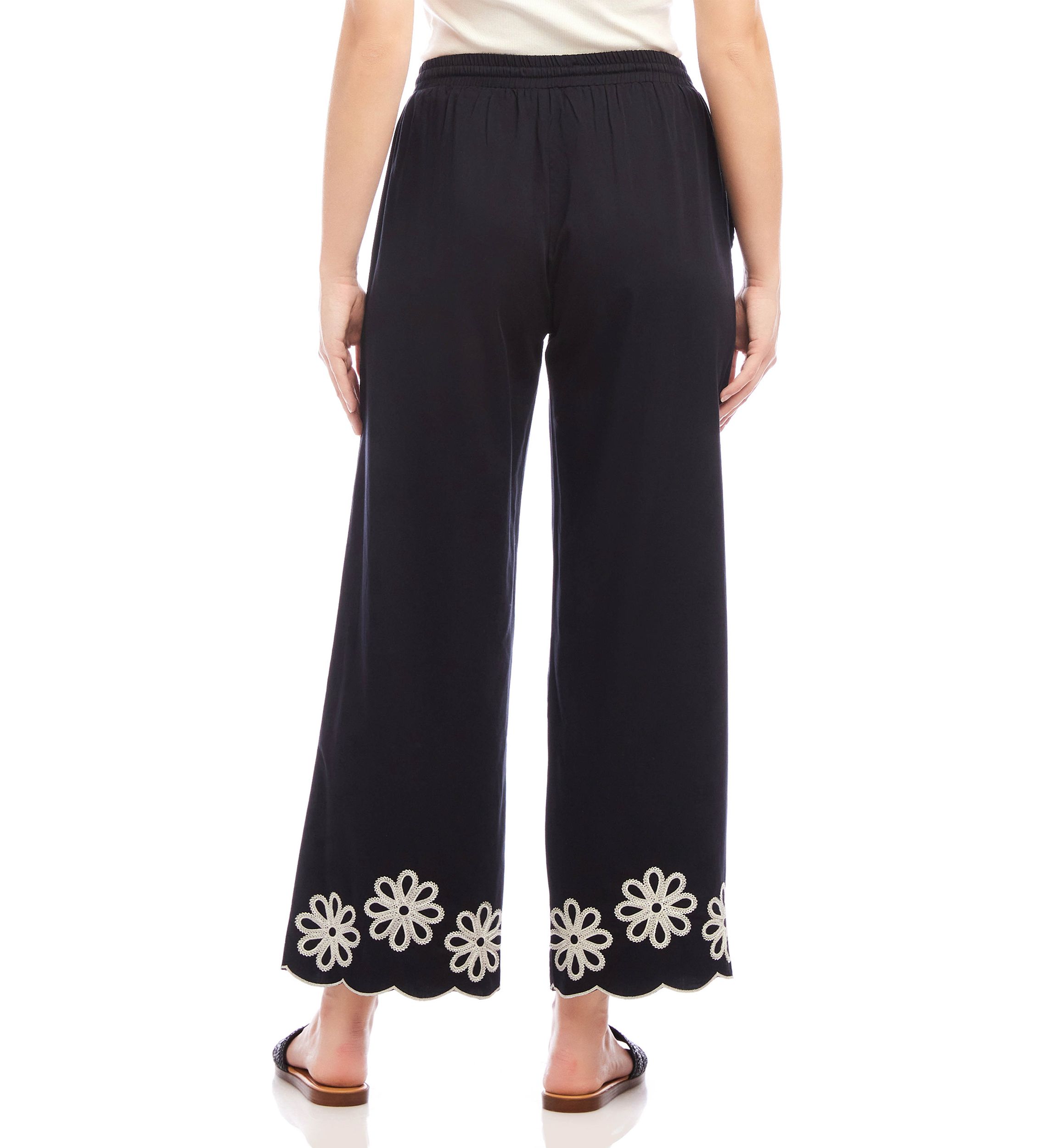 Womens Scallop Drawstring Pants
