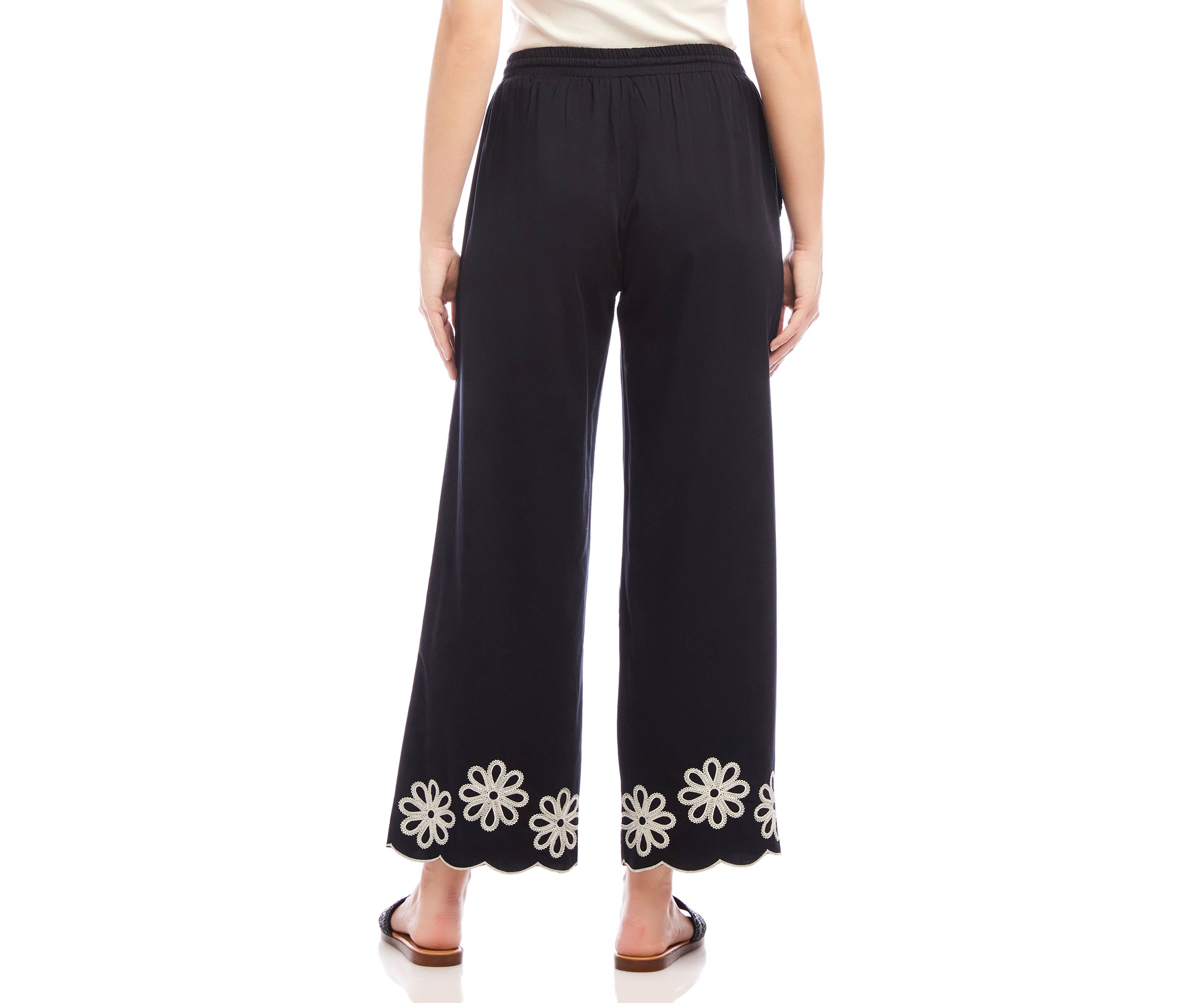 Womens Scallop Drawstring Pants
