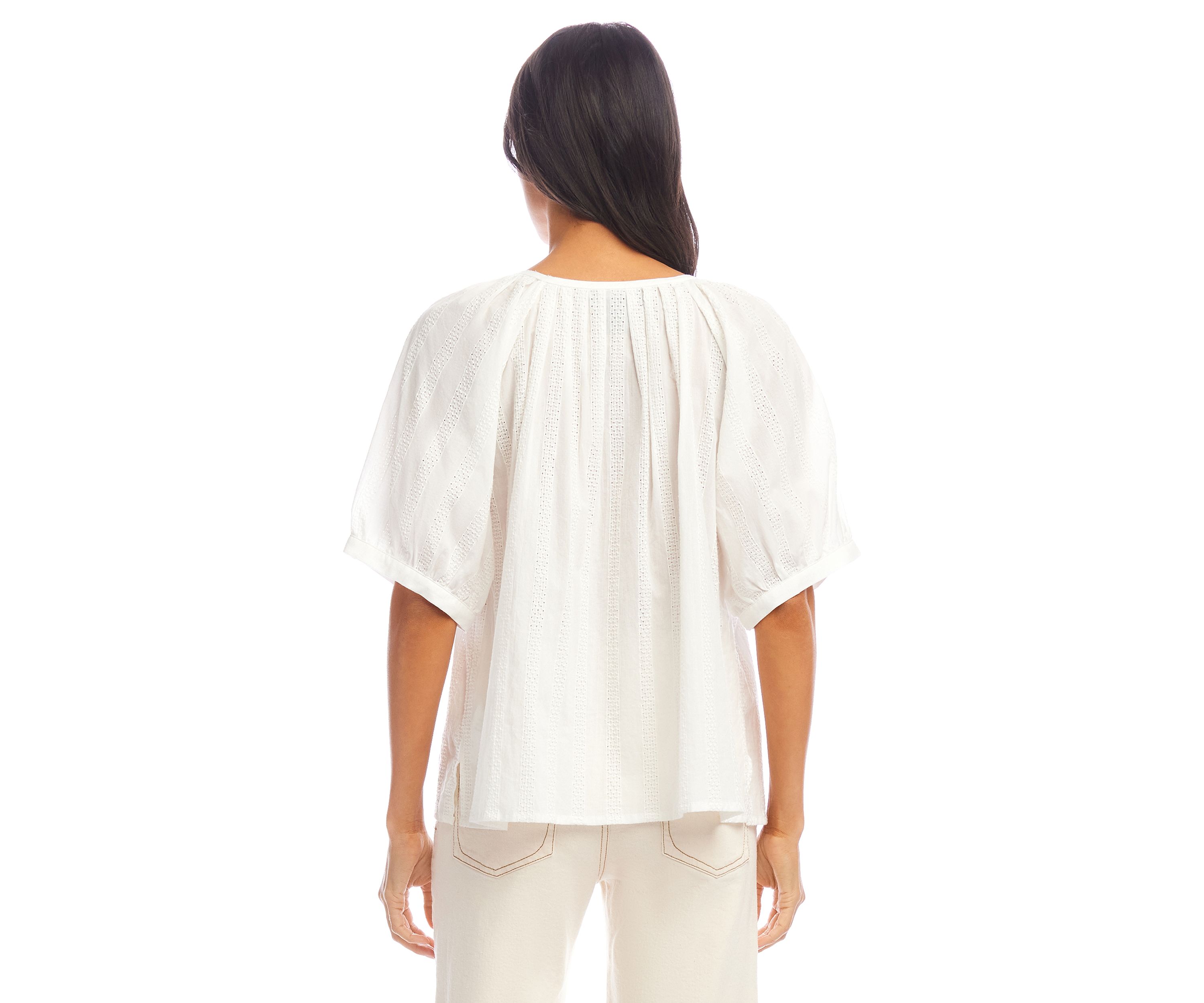 Womens Short Sleeve Embroidered Peasant Top
