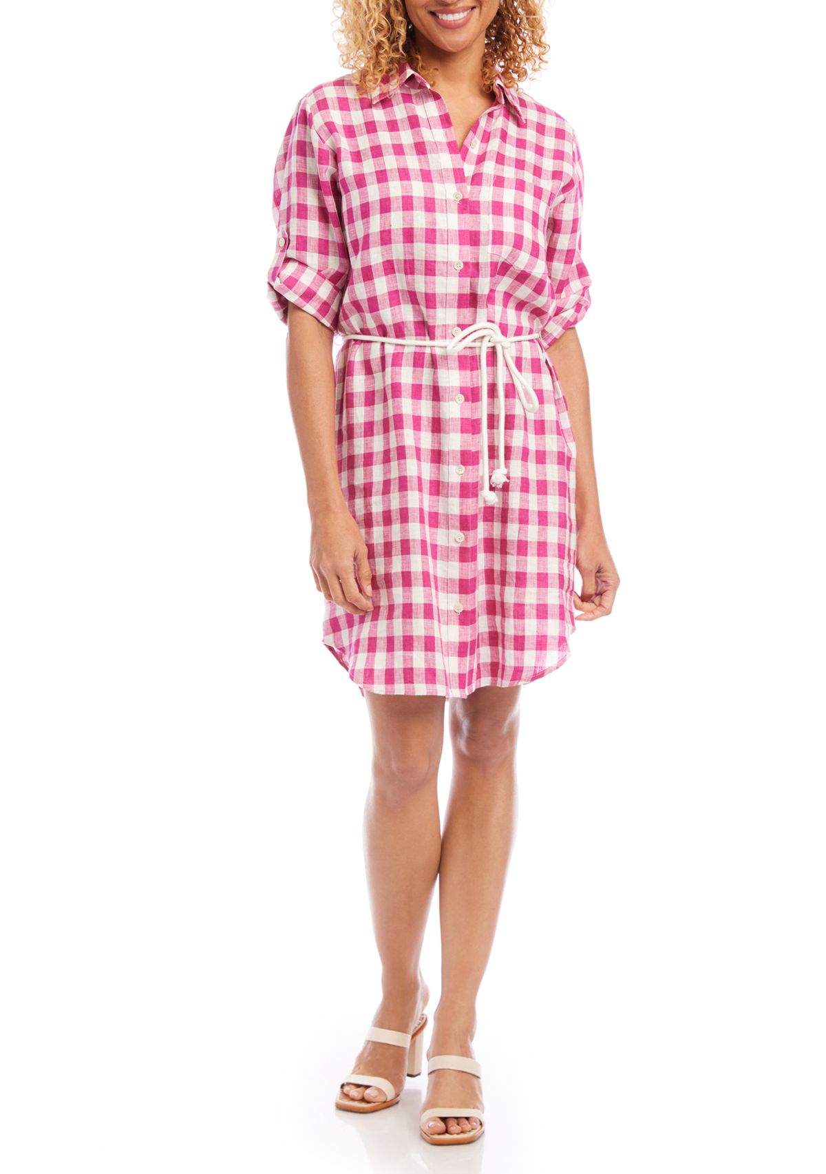 Womens Check Shirtdress