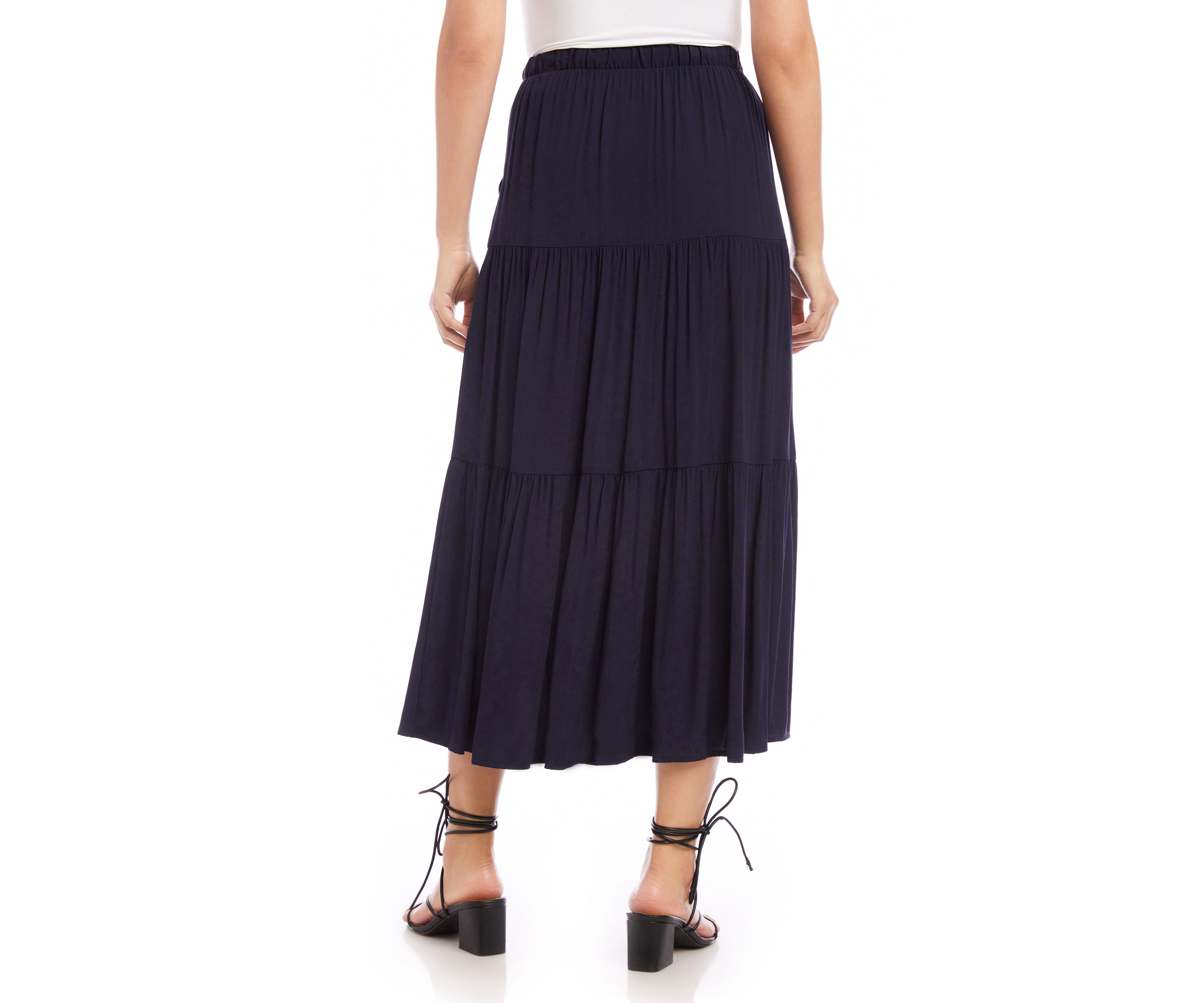 Womens Tiered Midi Skirt