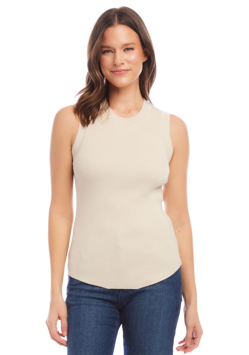 Womens Ribbed Sleeveless Sweater
