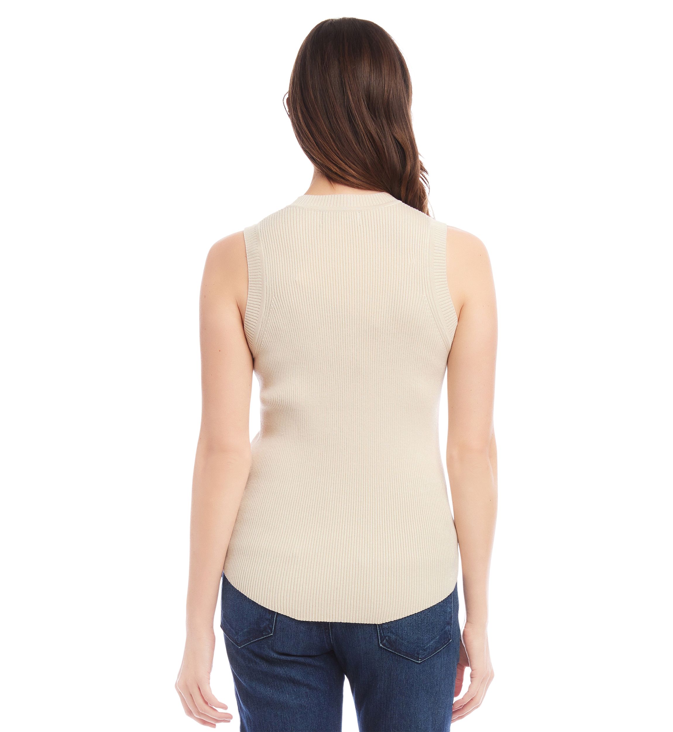 Womens Ribbed Sleeveless Sweater