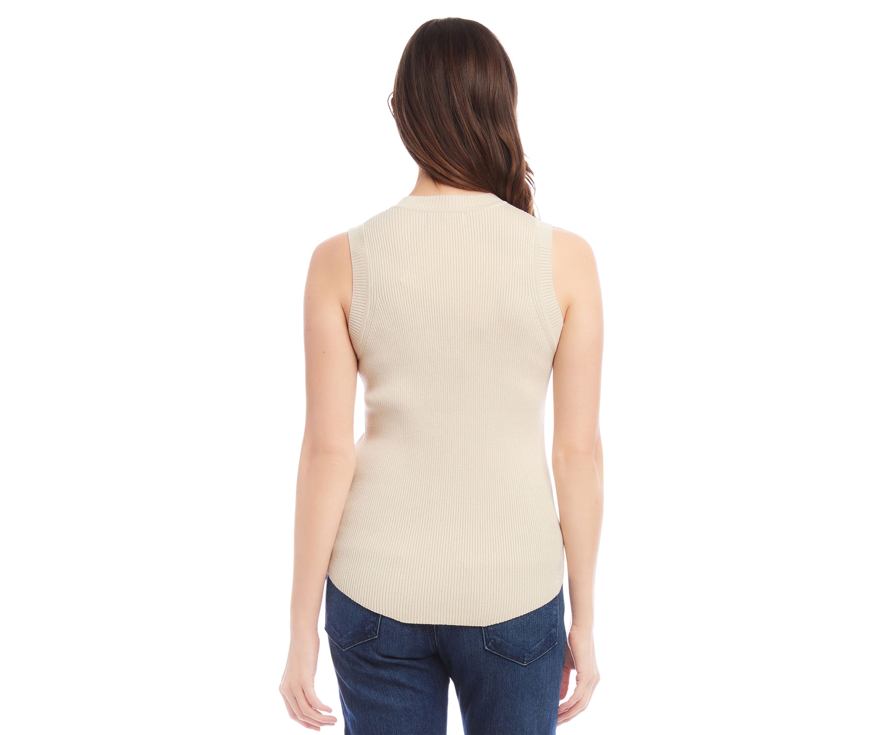 Womens Ribbed Sleeveless Sweater