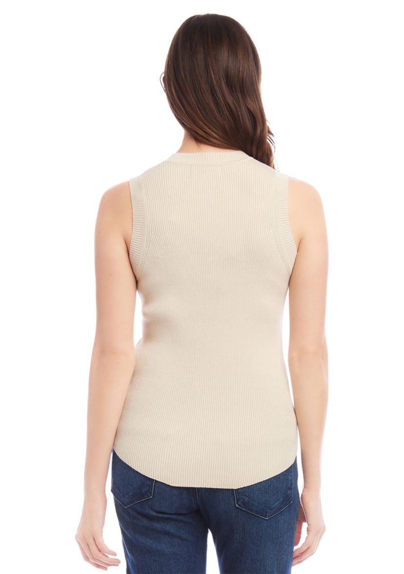 Womens Ribbed Sleeveless Sweater