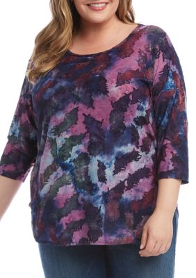 Karen Kane Plus Size 3/4 Sleeve Shirttail T Shirt | belk