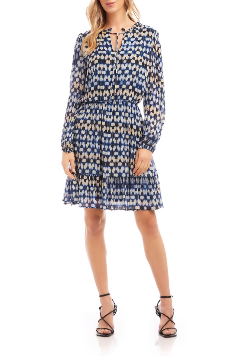 Womens Long Sleeve Tiered Dress